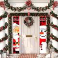 Santa Claus Christmas Door Banner Merry Christmas Decor for Home 2022