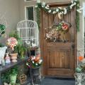 Easter Bunny Wreath Home Outdoor Door Wooden Plaque Sign Decorations