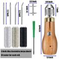9pcs Sewing Awl Kit, Sewing Awl with Needles, for Diy Leather Craft