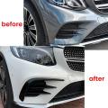 Front Bumper Spoiler Splitter Cover for Mercedes-benz Black