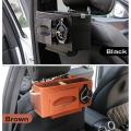 Car Back Seat Storage Bag Hanging Cup Holder Tissue Box Brown