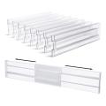 Drawer Dividers 8 Pack, Adjustable Drawer Organizer, Clear Plastic