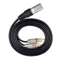 1 Xlr Male to 2 Rca Male Plug Stereo Audio Cable Connector (1.5m)