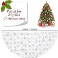 Christmas Tree Skirt Snowflake Cloth Skirt New Year Holiday Decor