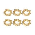 6pcs Polygon Star Design Napkin Rings Metal Napkin Holders Golden