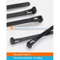 200mm Releasable Cable Ties Colored Plastics Reusable (black)