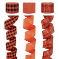 3 Rolls Plaid Burlap Ribbons, 2inch Plaid Ribbons for Gift Wrapping