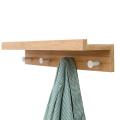 Wooden Wall Shelf Wall Mount Organizer for Kitchen Bedroom(4 Hooks)