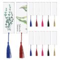 40pcs Acrylic Bookmark Blank Clear Diy Unfinished with Tassels