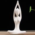 Abstract Art Ceramic Yoga Poses Yoga Lady Figure Statue Ornament #1