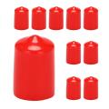 10pcs Rubber End Caps 16mm Id Pvc Round Tube Bolt Cap Cover Red
