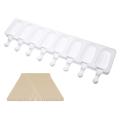 8- Cavities White Silicone Ice Cream Mold with 50pcs Wooden Sticks