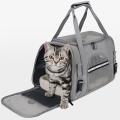 Soft Pet Carriers Portable Breathable Foldable Bag Cat Dog Gray
