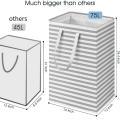 75l Large Laundry Basket Foldable Toys Storage Bag with Handle -gray
