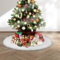 1pcs 90cm White Christmas Tree Skirt Plush Faux Fur Floor Mat