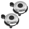 2x Bicycle Bell - Aluminum Bike Bell Ring - Classic Bell (silver)