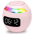 Digital Alarm Clock for Kids, Multifunctional Bass Bluetooth Pink