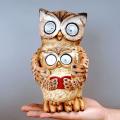 Owl Solar Light Owl Resin Statues Modern Owl Shape Light Ornaments B