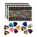 5pcs Fretboard Guitar Note Stickers with 12 Pcs Picks for Beginners