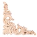 1pcs Rubber Wood Carved Corner Onlay Applique (30 X 7cm)