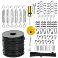 String Light Hanging Kit,196ft Pvc Coated Stainless Steel304 Wire