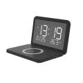 Led Alarm Clock with Mirror Phone Holder Wireless Charging Stand A