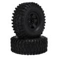 4pcs 130mm Plastic 2.2 Beadlock Wheel Rim Tire Set for Rc Car,black