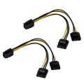 2pcs Extension Card Power Supply Graphics Card 6pin Female to Large