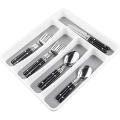 Silverware Tray for Drawer, 5 Compartment Flatware Cutlery Organizer