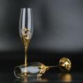 Wedding Champagne Glass Set with Rhinestone Rimmed for Wedding B
