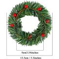 12 Pieces Christmas Candle Ring with Berry Grass Candle Holder Rings