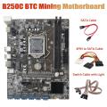 B250c Motherboard+dual Switch Cable +4pin to Sata Cable+sata Cable