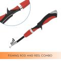 Carbon Fiber Rod Boat Ice Fly Lure Fishing Rod Set 1.4m Length Red 2