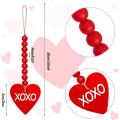 10 Pcs Valentine's Day Wooden Bead Heart Garlands Wall Hanging