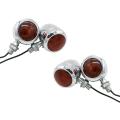 4pc Chrome Motorcycle Turn Signal Light Led Motor Lamp Bulb