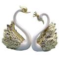 2 Pieces Of Swan Ornaments Figurines,wedding Christmas Decoration A