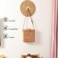 Home Woven Wall Basket Natural Boho Home Decor Decorative Rattan