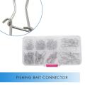 100pcs Hooked Snap Pin Fishing Swivel Stainless Steel Connector