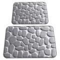 2pcs Memory Foam Bath Mat Set, 2 Piece Cobblestone Bathroom Rugs 2