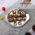 2 Pcs Snail Dish Plate Restaurant Stainless Steel Round Snail Plate