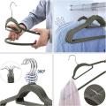 20 Pack Non-slip Velvet Flocking Hangers with Swivel Hook,38cm