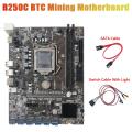 B250c Miner Motherboard+switch Cable with Light+sata Cable