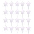 20pcs Blank Wordless Five-pointed Star Acrylic Cake Plug-in Decor