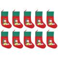 10 Pcs Santa Claus Christmas Socks Stockings Candy Gift Bags