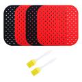 4pack Square 8.5 Inch Silicone Air Fryer Basket Mats for 5.7qt