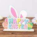 Wooden Easter Ornaments Bunny Diy Tabletop Craft for Happy Easter Day