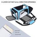 Travel Pet Carrier Puppy Cat Carriers Collapsible Dog Carrier Blue