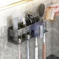Toothbrush Holder Wall Mounted Punch Free Razor Stand Toothpaste Rack