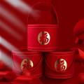 2pcs New Year Red Blessing Bucket Round Blessing Bucket Large+small