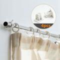 2set 4pcs Self-adhesive Hooks Wall Mounted Curtain Rod Bracket